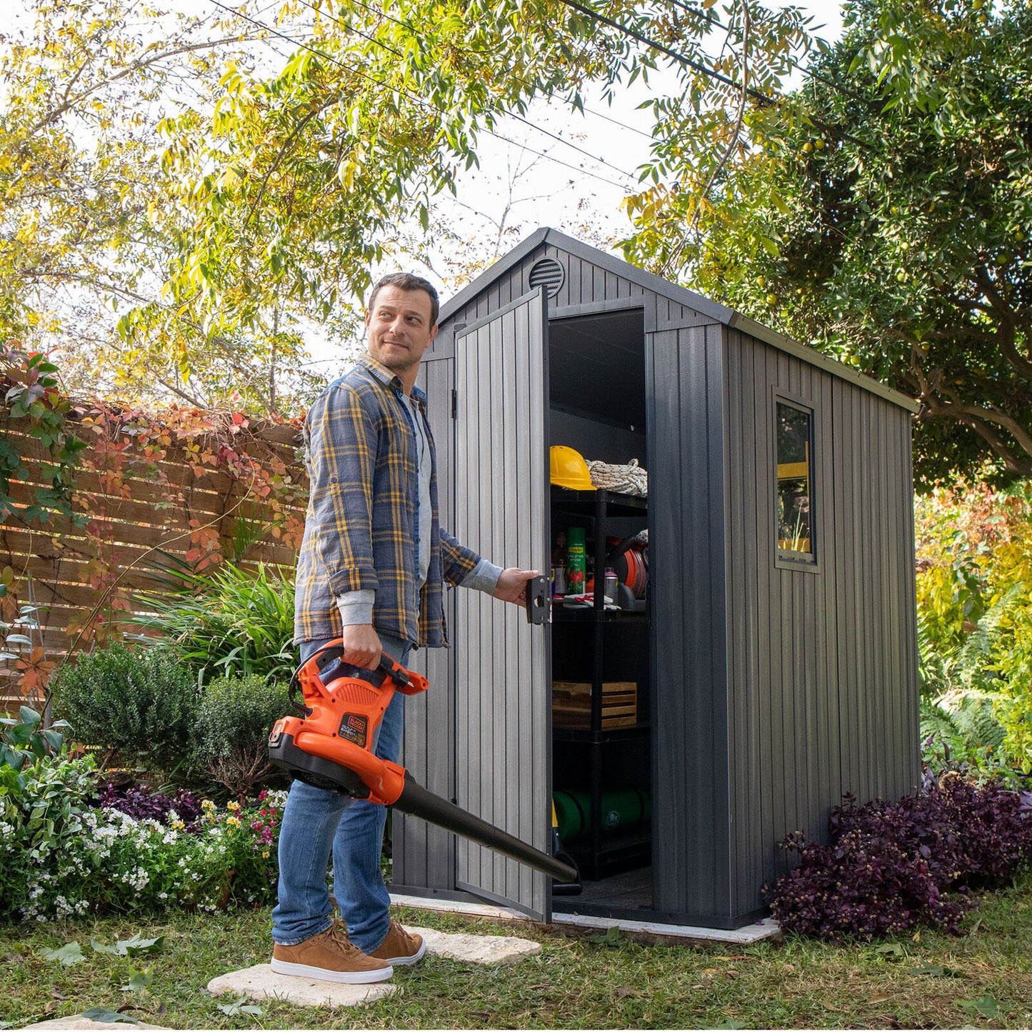 Keter Darwin Outdoor Garden Tool Storage Shed W/Window