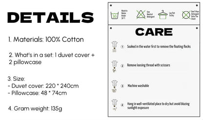 Whimsical Cute Cloud Stripe Queen Size Cotton Duvet Cover Set with Pillowcases