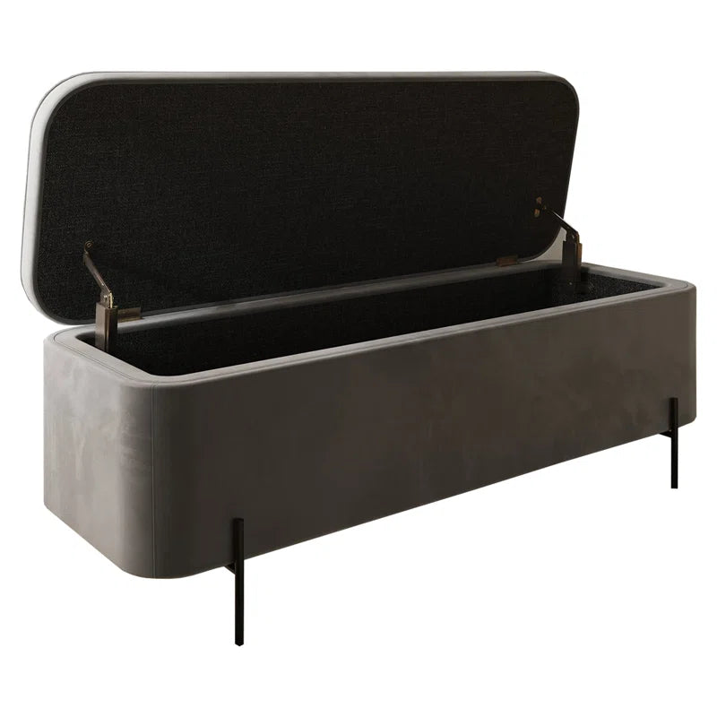 Analisha Velvet Upholstered Storage Bench
