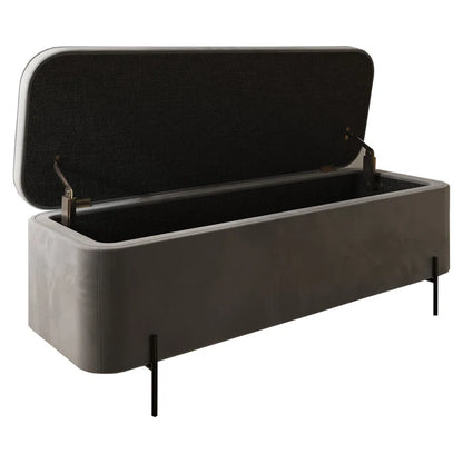 Analisha Velvet Upholstered Storage Bench