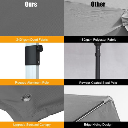 3M Cantilever Garden Parasol with Tilted Design and 360° Rotation