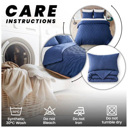 Polyester Geometric Duvet Cover with Pillowcases
