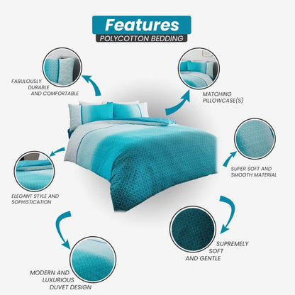 Cotton Blend Geometric Shapes Duvet Cover Set with Pillowcases