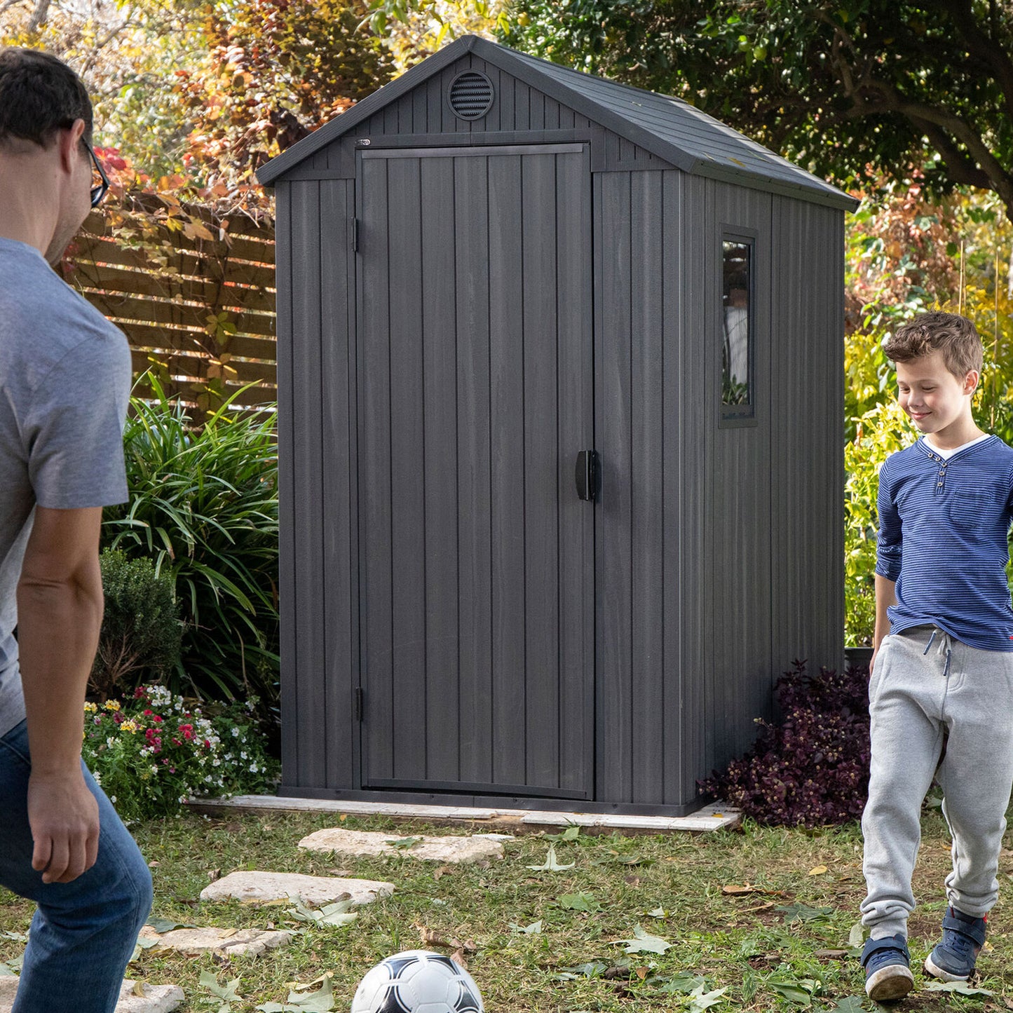 Keter Darwin Outdoor Garden Tool Storage Shed W/Window