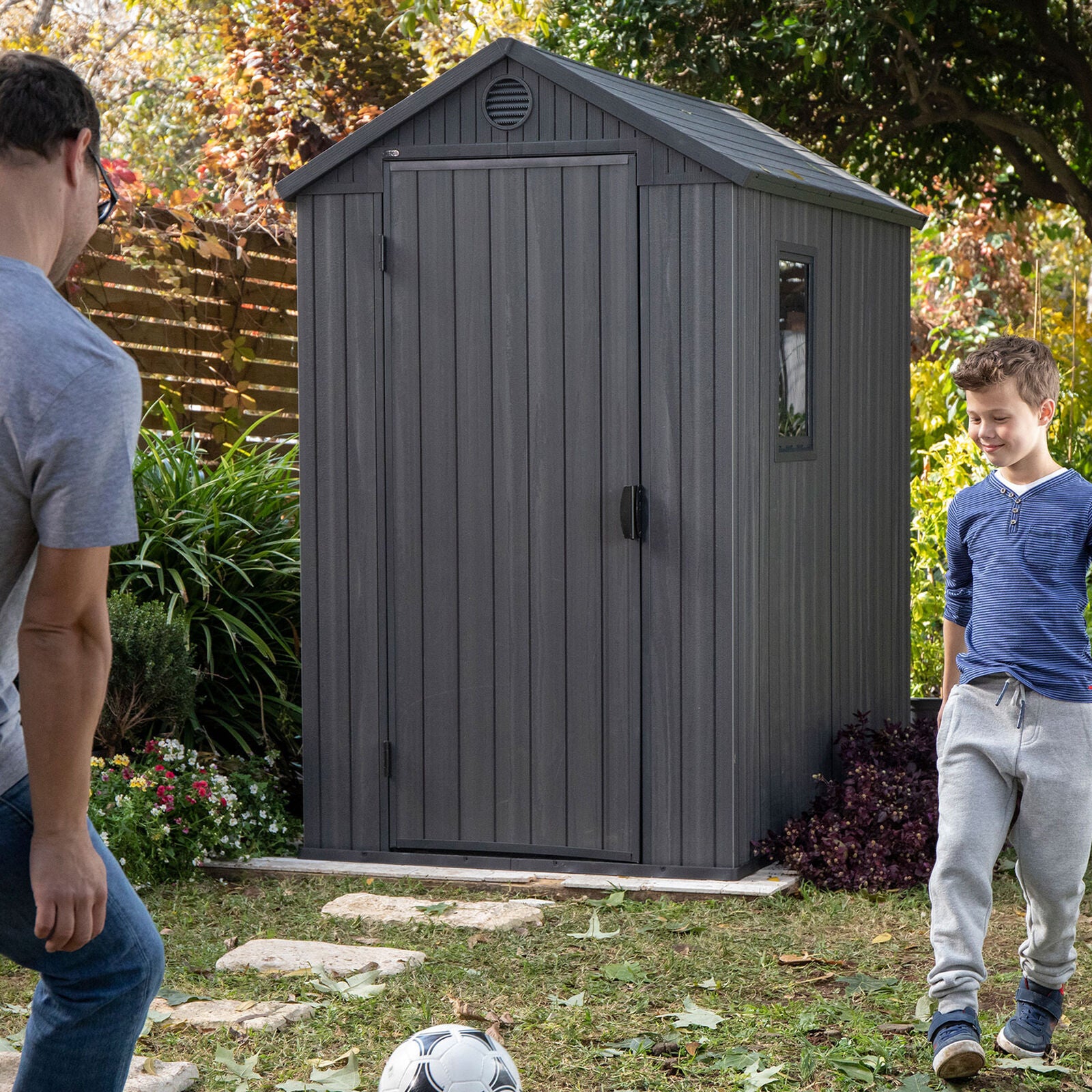 Keter Darwin Outdoor Garden Tool Storage Shed W/Window