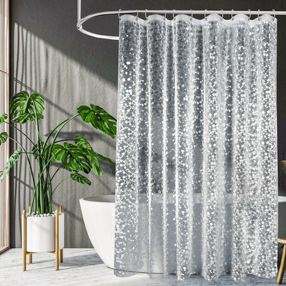 3D Design Modern PEVA Shower Curtain Bathroom Waterproof with Hooks 180Cmx180Cm