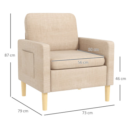 Modern Armchair Fireside Chair Upholstered Accent Chair for Living Room
