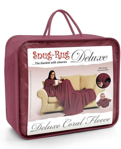 Genuine Snug Rug DELUXE ™ ADULT Cosy Warm SLEEVED Arms Blanket Fleece Official