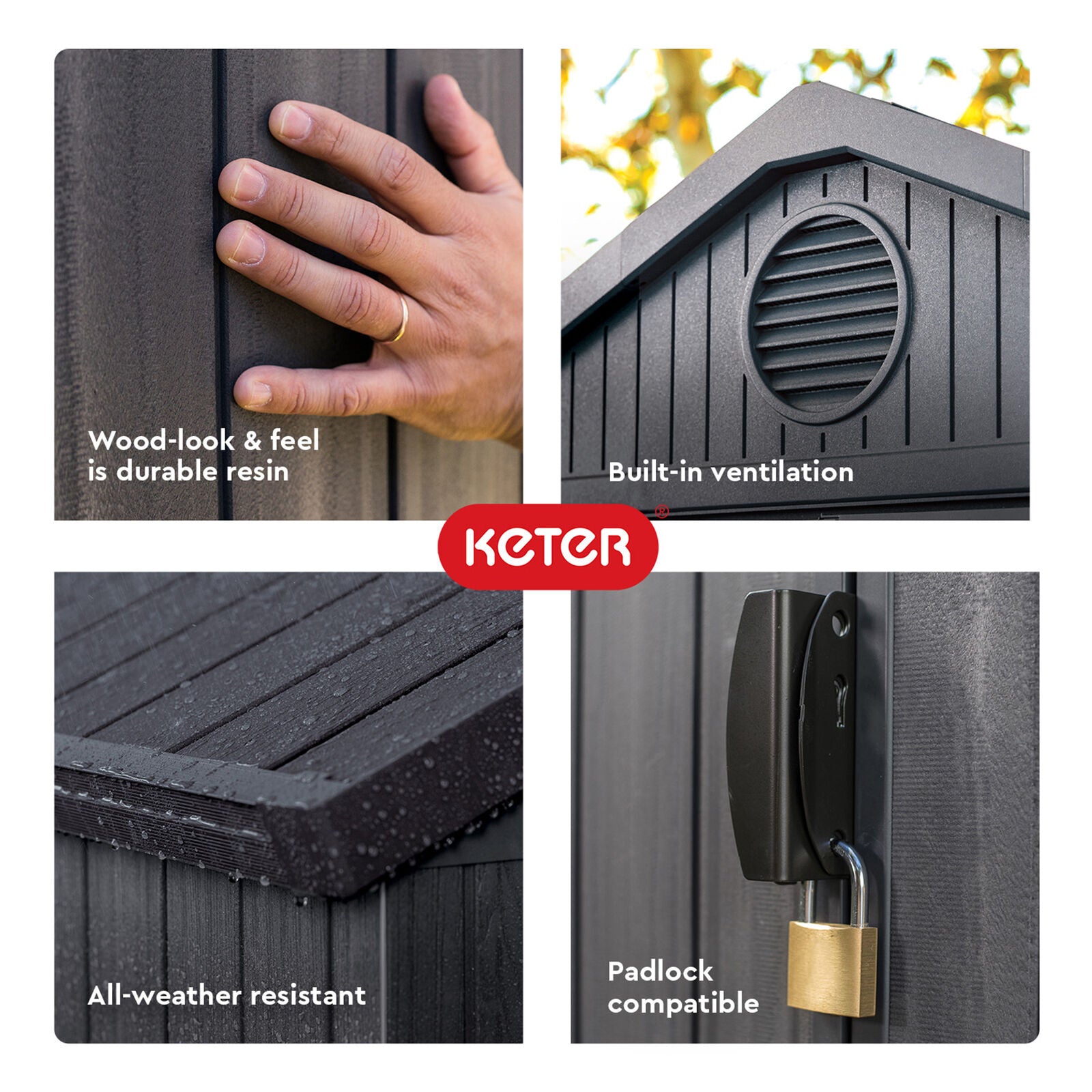 Keter Darwin Outdoor Garden Tool Storage Shed W/Window