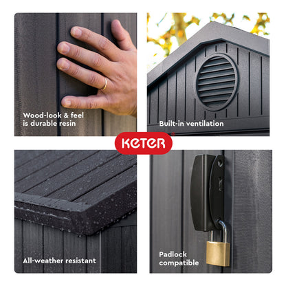 Keter Darwin Outdoor Garden Tool Storage Shed W/Window