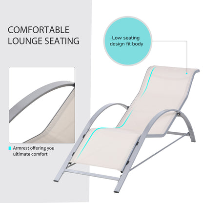3 Pieces Lounge Chair Set Garden Recliner Chair with Coffee Table for Patio