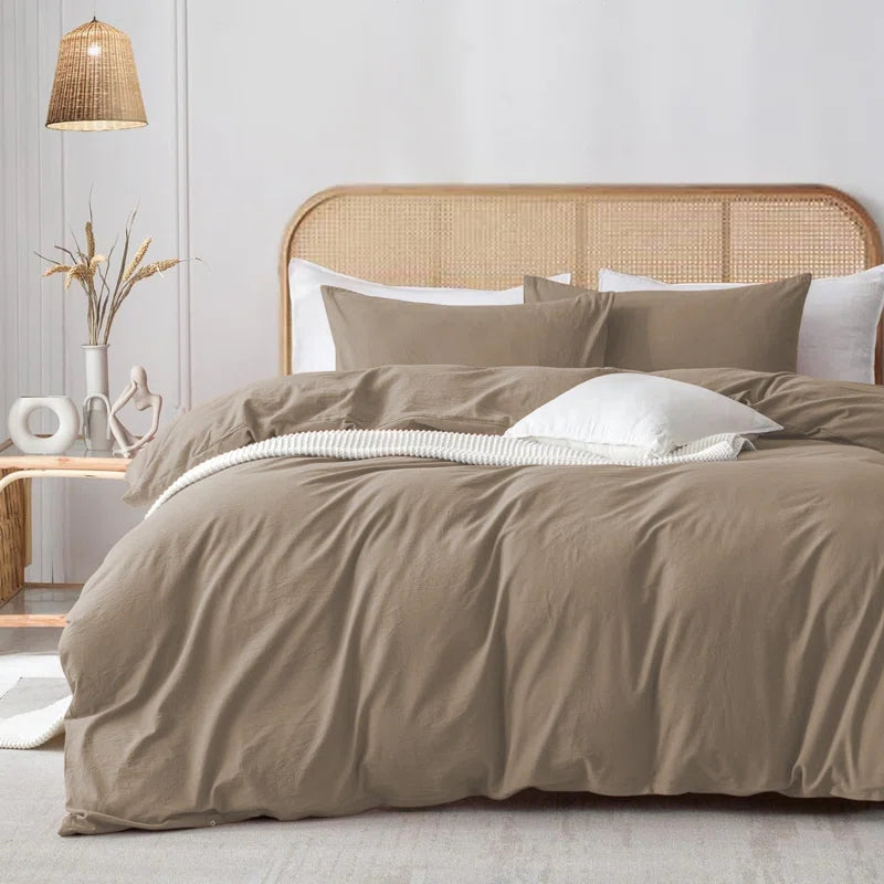 Rienk Super Soft 250 TC Microfibre Reversible Plain Duvet Cover Set with Pillow Cases