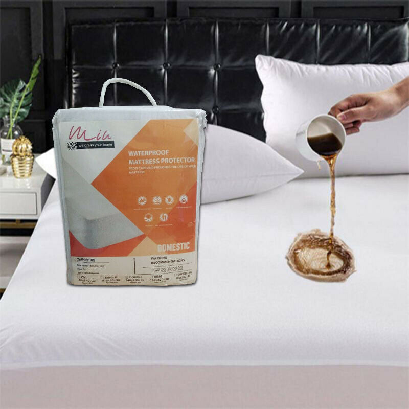 WATERPROOF TERRY TOWEL MATTRESS PROTECTOR FITTED SHEET EXTRA DEEP PROTECTOR UK
