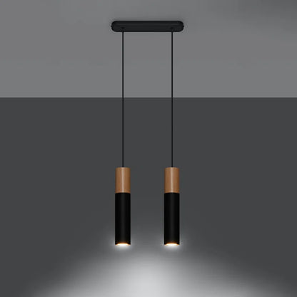 Dubin 2 - Light Kitchen Island;Cylinder;Cluster Cylinder Pendant with Wood Accents