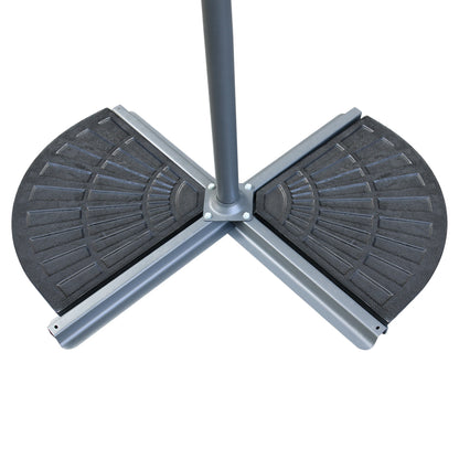 3M LED Powered Banana Parasol Outdoor Garden Hanging Cantilever Umbrella Crank