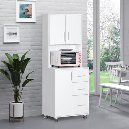 Modern Kitchen Cupboard with Storage Cabinets, 3 Drawers for Living Room