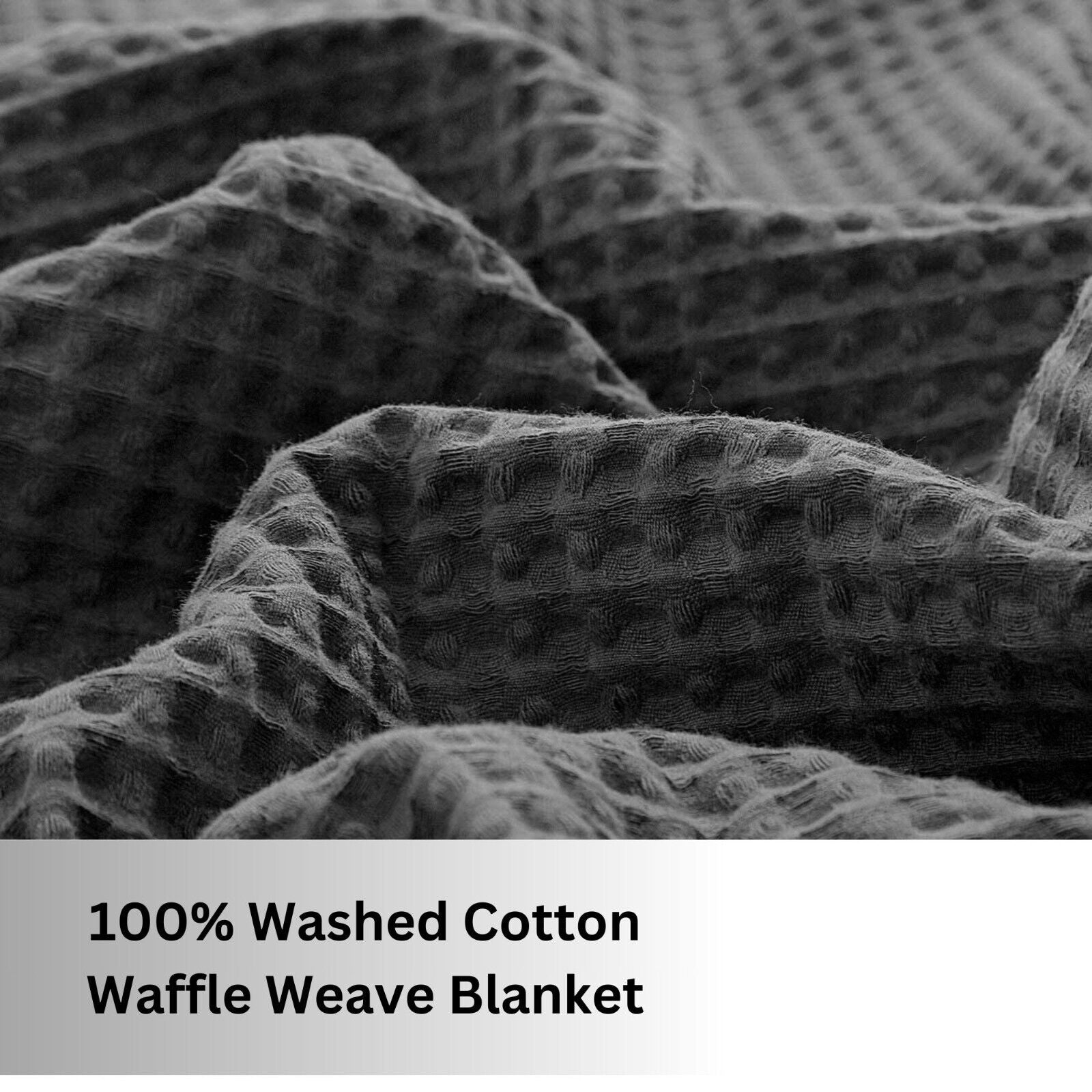 100 PURE COTTON Honeycomb Waffle Throw Snug Warm Sofa Bed Throw Large Pillowcase