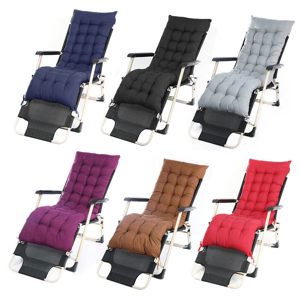 Comfort Cotton Cushion Cover Sun Lounger Recliner Deck Chair Garden Seat Pad UK