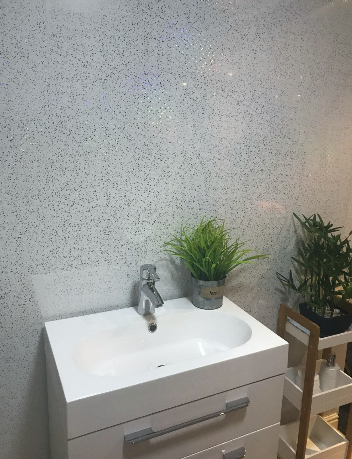 10 White Black Grey Sparkle & Marble Shower Wall Panels PVC Bathroom Cladding