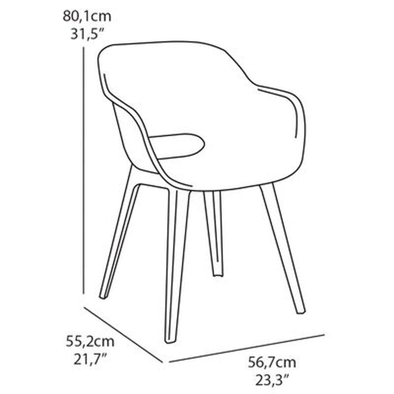 Outdoor Chairs Akola 2 Pcs Grey