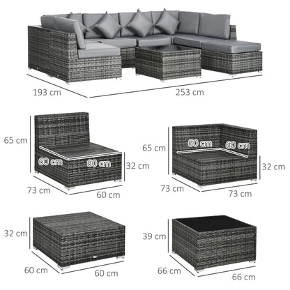 Rattan Outdoor Garden Furniture Patio Corner Sofa Set with Cushions