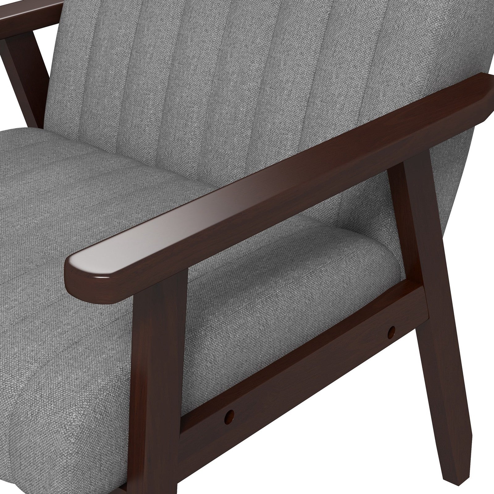 HOMCOM Modern Accent Chair Upholstered Armchair for Bedroom Living Room Grey