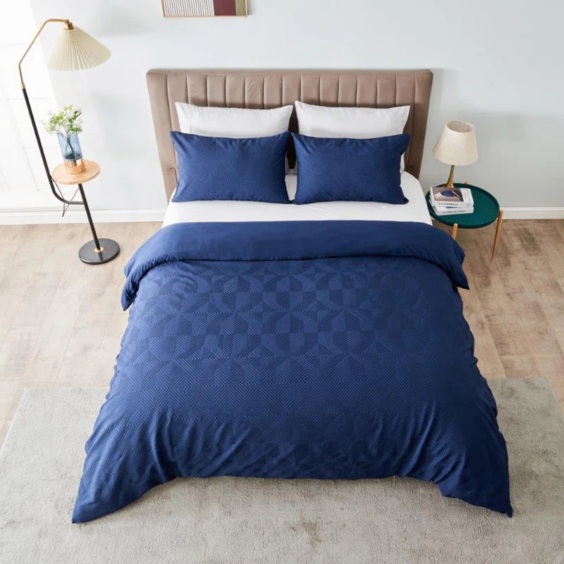 Polyester Geometric Duvet Cover with Pillowcases