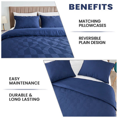 Polyester Geometric Duvet Cover with Pillowcases