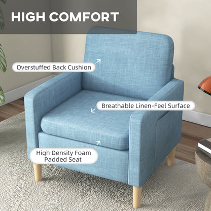 Modern Armchair Fireside Chair Upholstered Accent Chair for Living Room
