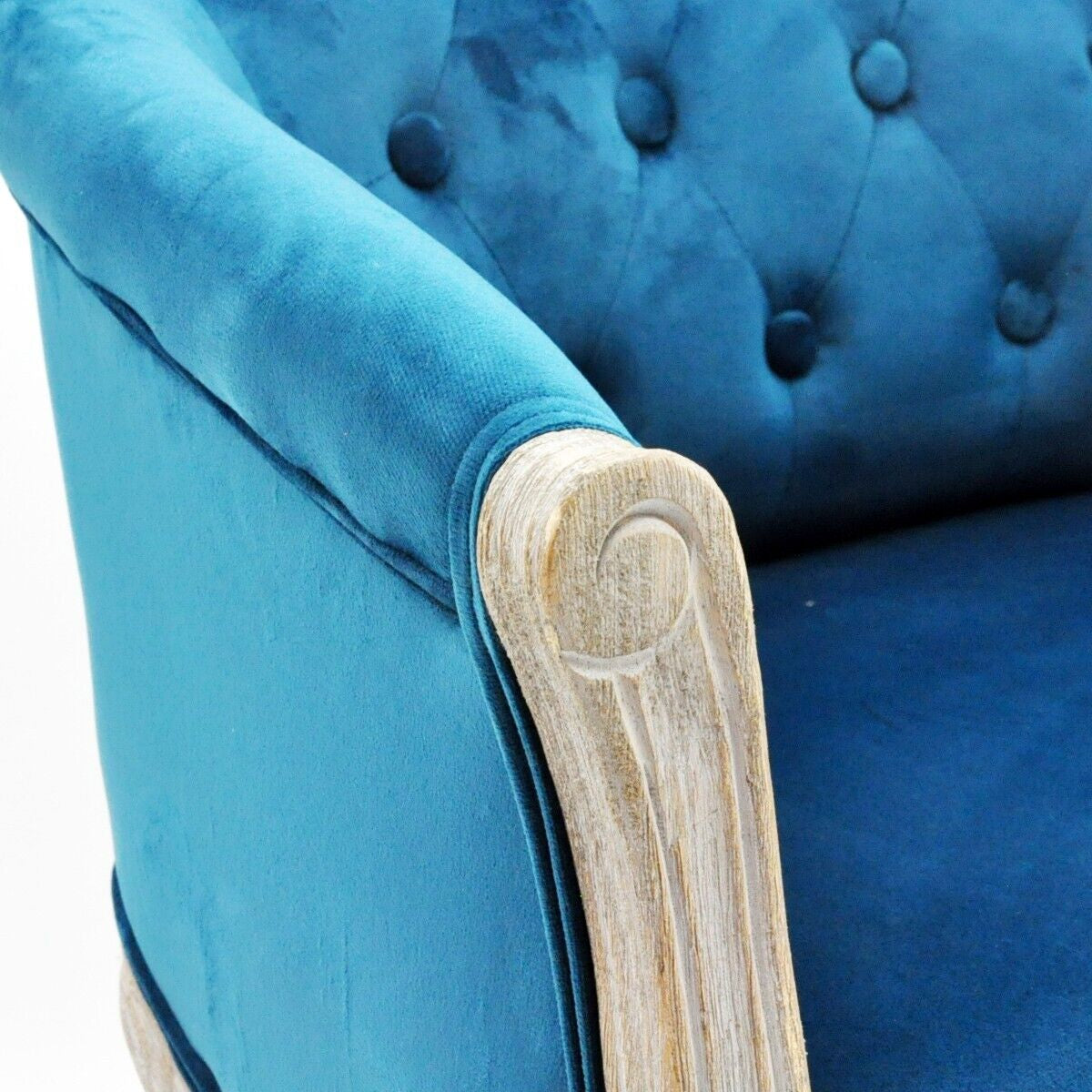 Teal Velvet Tub Chair Accent Armchair with Beech Frame for Living Room or Office