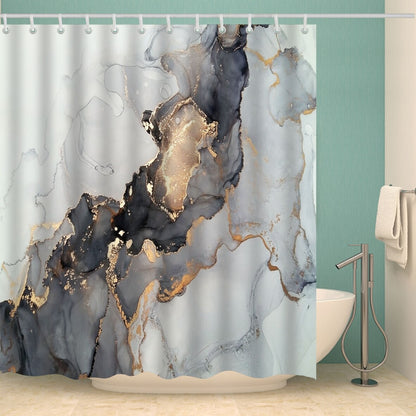 Waterproof Polyester Fabric Bathroom Shower Curtain with Ring Hooks 180 X 180 Cm