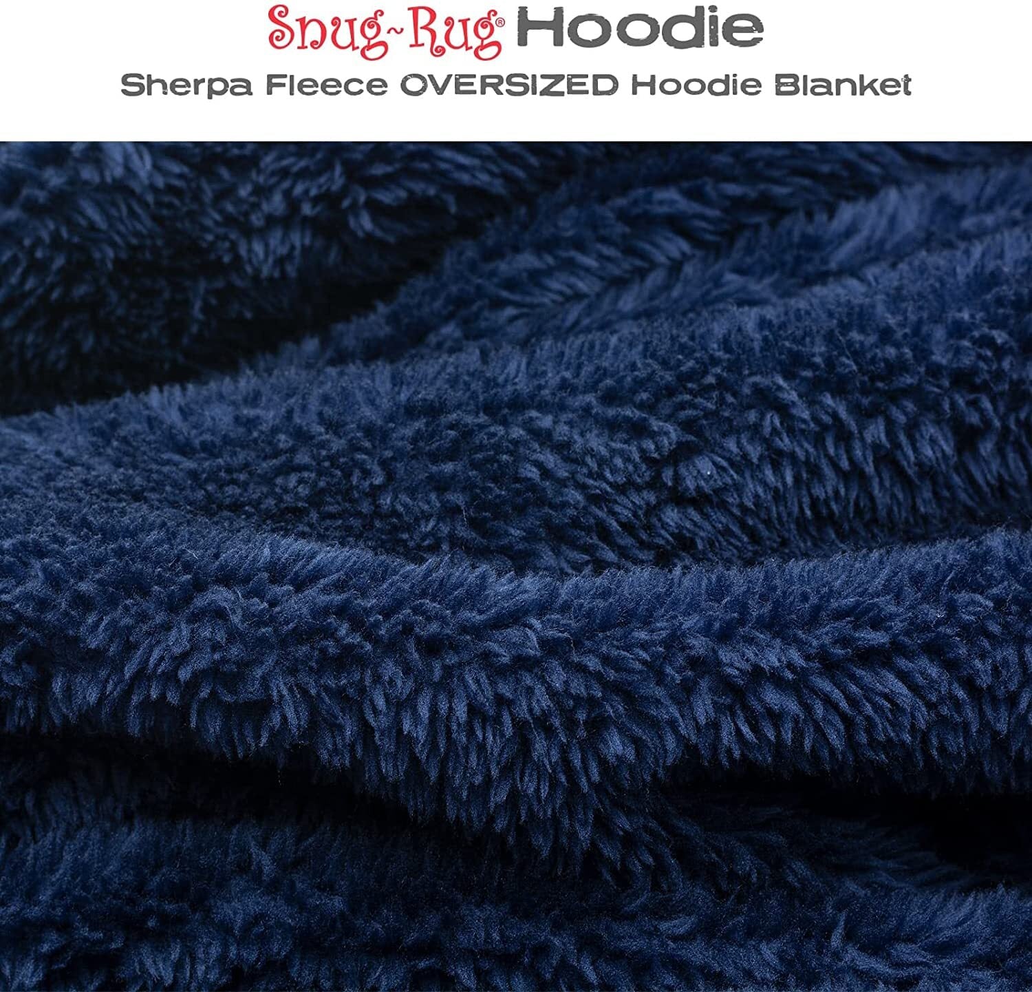 Snugrug Oversized Long Hooded Adult Sherpa Big Fleece Blanket Hoodie Sweatshirt